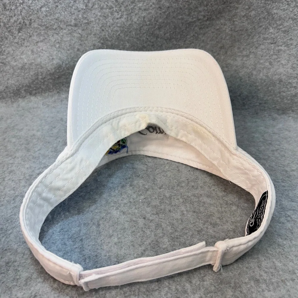 OneCommunity Logo Unisex White OC Visor Adjustable Hook Loop Strap OSFM